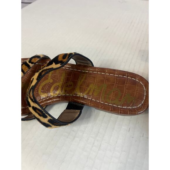 Sam Edelman Bernice Cow Hair Leopard Print Slide Sandals Size 8M - Picture 5 of 14
